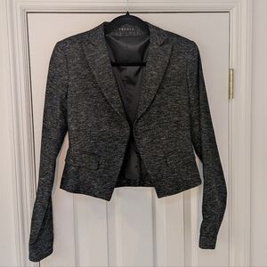 Theory Gratian Grey Cropped Blazer Jacket Career Size 4